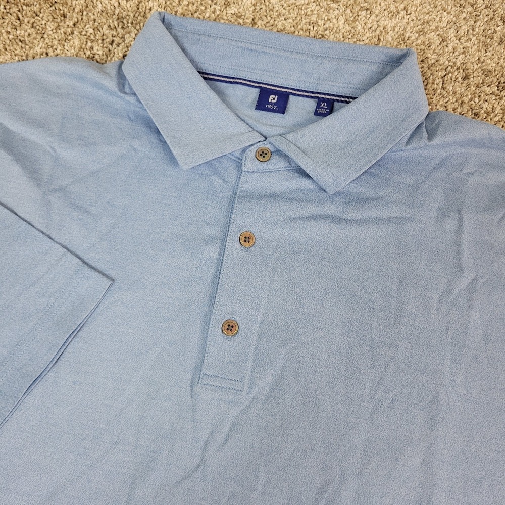 FootJoy Mens XL‎ Solid Blue Performance Stretch Golf Polo Short Sleeve